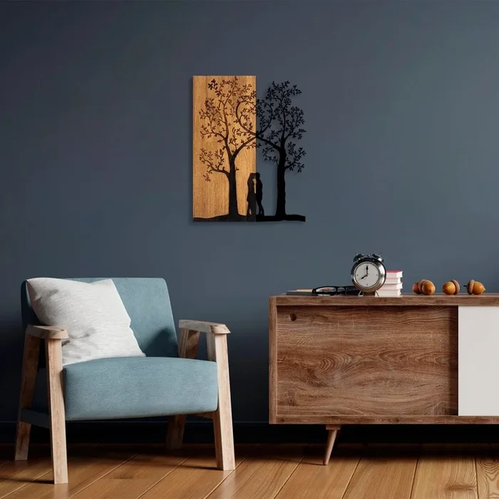 Decoración de pared 45×58 cm trees madera/metal