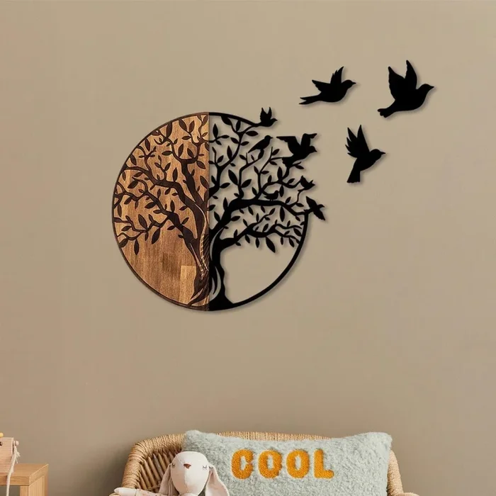 Decoración de pared 71×92 cm madera/metal