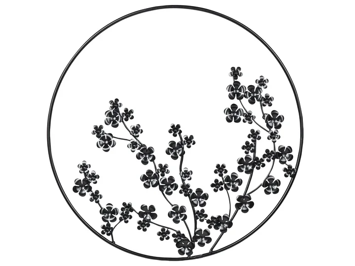 Decoración de pared Flor STRONTIUM Metal 70 cm Negro