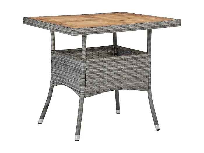 Deerlijk Muebles de jardín 3 piezas ratán sintético gris y acacia