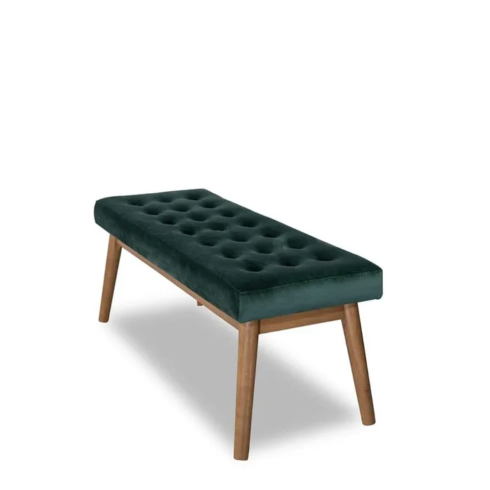 Delilah Modern Bench – Green Velvet