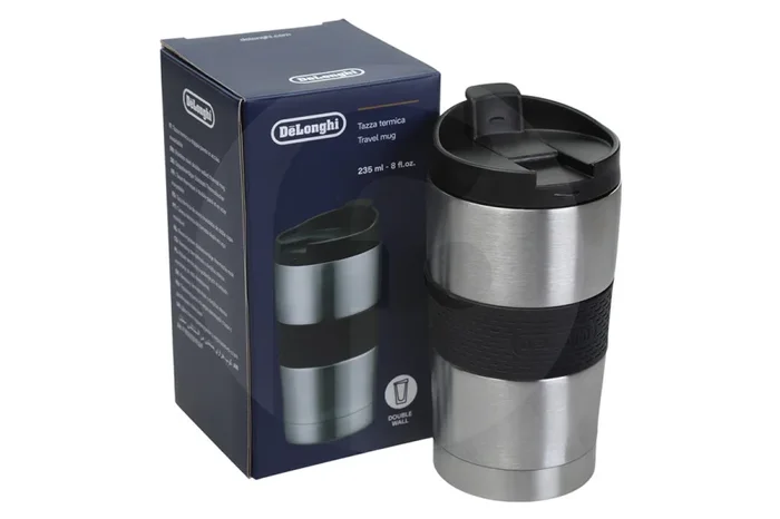 DeLonghi taza de viaje de doble pared de acero inoxidable cafetera AS00003520, DLSC074