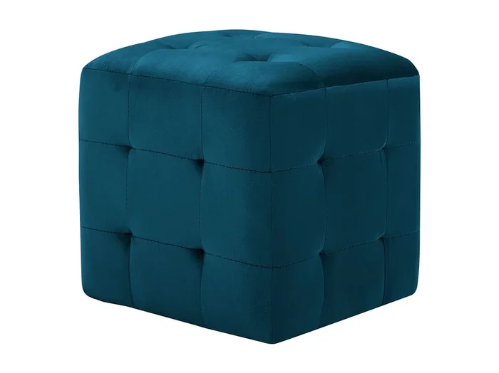 Delyn Mesitas de noche 2 unidades terciopelo azul 30x30x30 cm