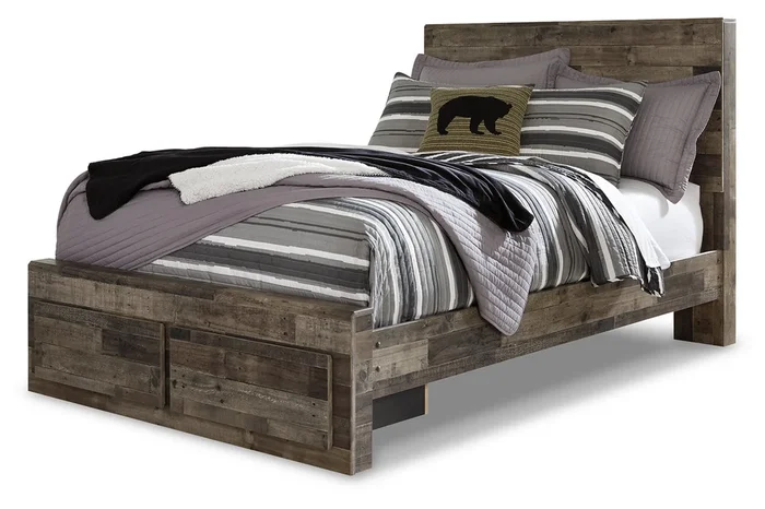Derekson Multi Gray Full Storage Platform Bed
