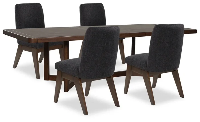 Dilenno Dark Brown 5-Piece Rectangular Dining Set