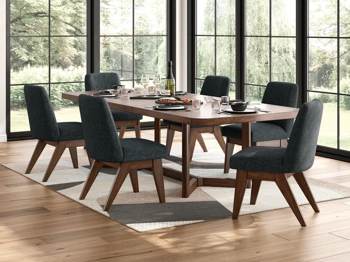 Dilenno Dark Brown 7-Piece Rectangular Dining Set