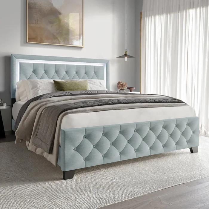 Dream Haven Sky Blue Twin Platform Bed