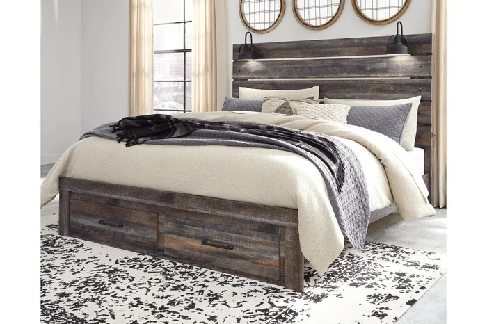 Drystan Multi King Panel Bed with 2 Storage Drawers