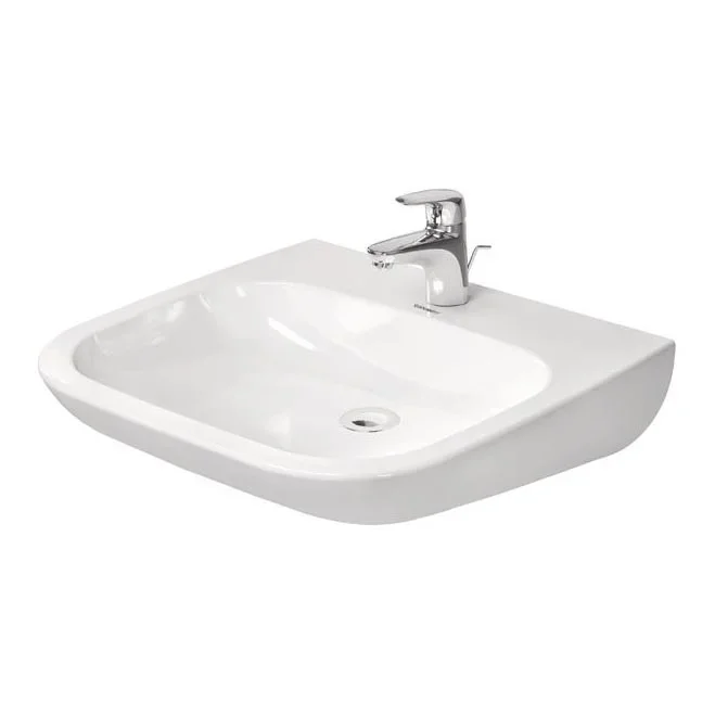 Duravit 23136000002 – Lavabo suspendido D-CODE 60×55 cm, cerámica, blanco brillante