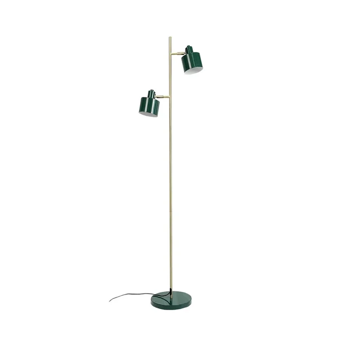 Dyberg Larsen Lámpara de pie Ocean, verde oscuro, 160 cm, 2 luces.