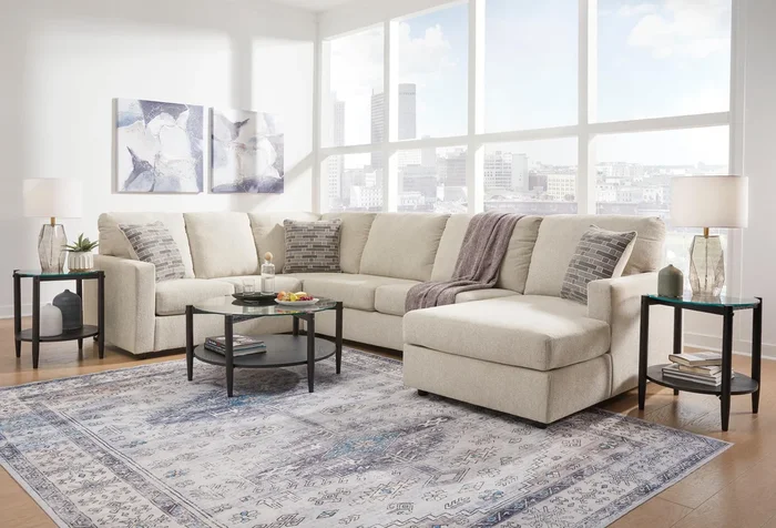 Edenfield Linen 3-Piece Right Arm Facing (RAF) Chaise Sectional
