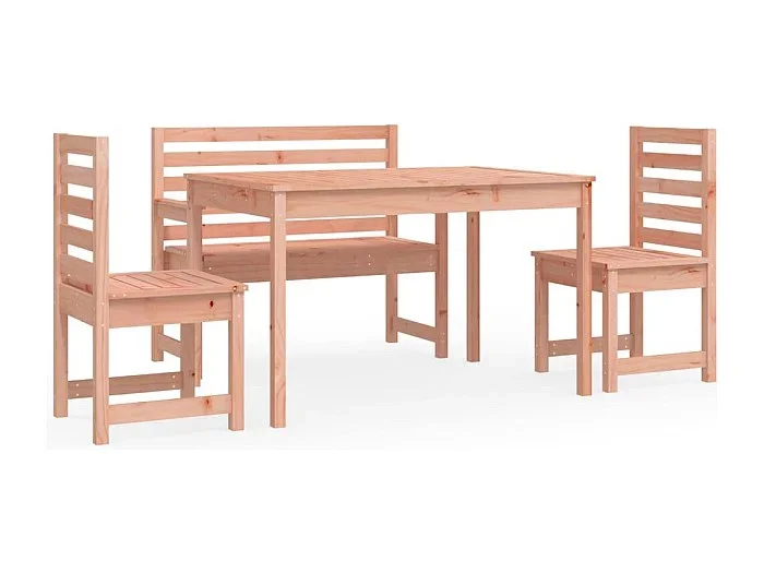 Eilra Juego de comedor para jardín 4 pzas madera maciza abeto Douglas
