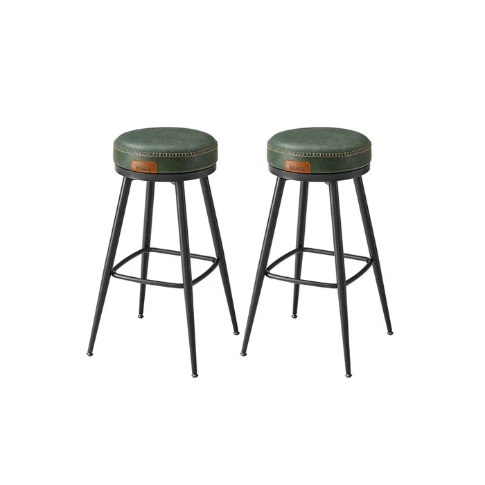 EKHO Colección – Juego de 2 Taburetes de Bar Verde Bosque-VASAGLE