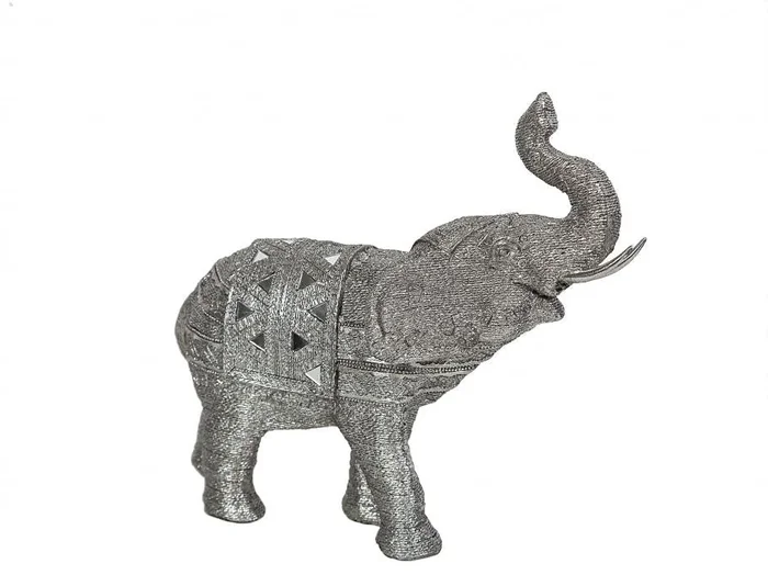 Elefante Resina Plateado