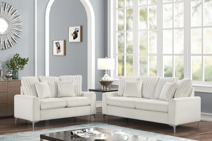 Elina Beige Sofa & Loveseat