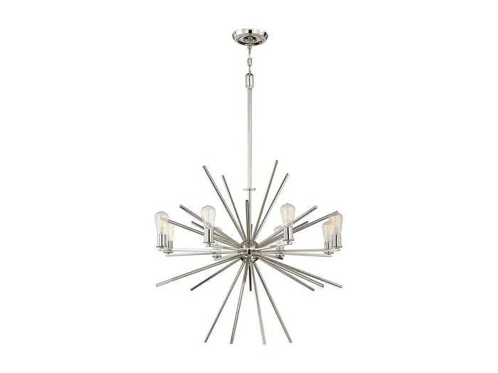 Elstead Carnegie 8 ljus ljuskrona silverfinish, E27