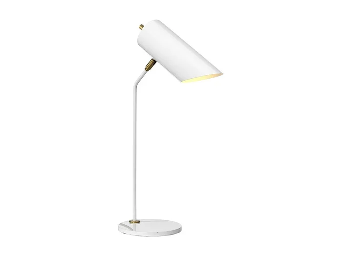 Elstead Quinto 1 ljus bordslampa – vit åldrad mässing, E27