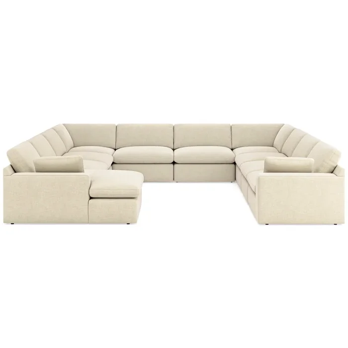 Elyza Linen 10-Piece Left Arm Facing LAF Chaise Sectional