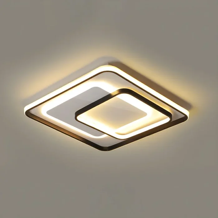 Empalme Luminaria de Techo Metálica Minimalista Luz de Techo LED en Negro para Despacho – 220 A 240 V Negro 41,91 cm Blanco