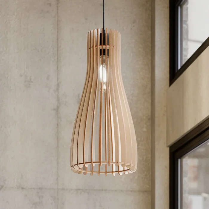 Envostar Lámpara colgante Furn, contrachapado de abedul, 1 luz