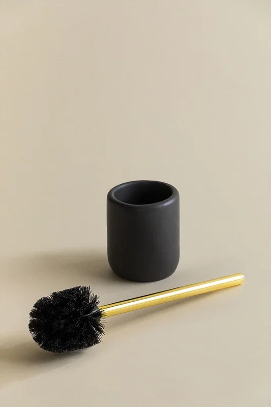 Escobilla de Baño en Cerámica y Acero Pierk Negro – SKLUM