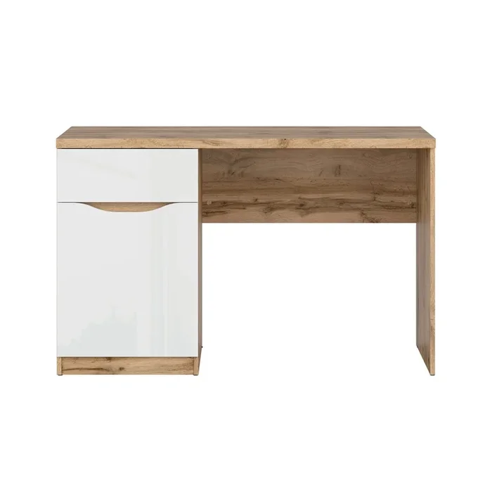 Escritorio 1 cajón 1 puerta June Blanco y Madera
