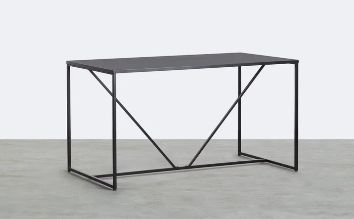 Escritorio de Acero Laminado Ibiza Negro Obsidian – The Masie