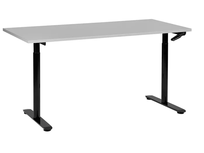 Escritorio de altura regulable manual DESTINAS Gris/Negro 160 cm 72 cm