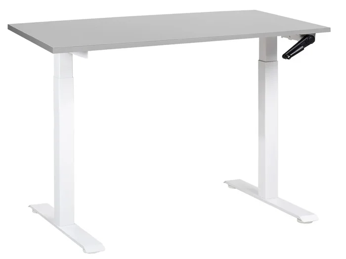 Escritorio de altura regulable manual DESTINES Gris/Blanco 120 cm 72 cm