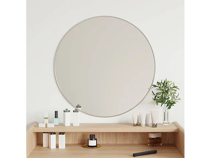 Espejo de pared plateado Ø 60 cm Redondo