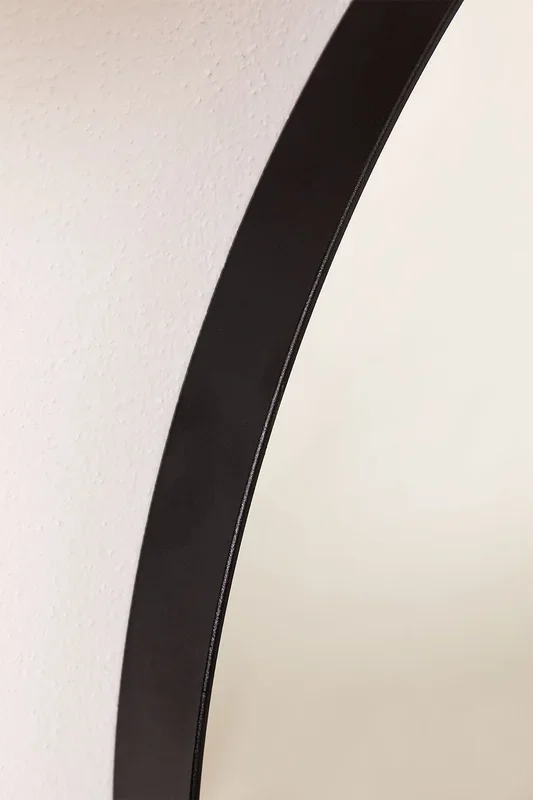 Espejo de Pared Redondo para Baño en Metal (Ø60,5 cm) Gon Negro – SKLUM
