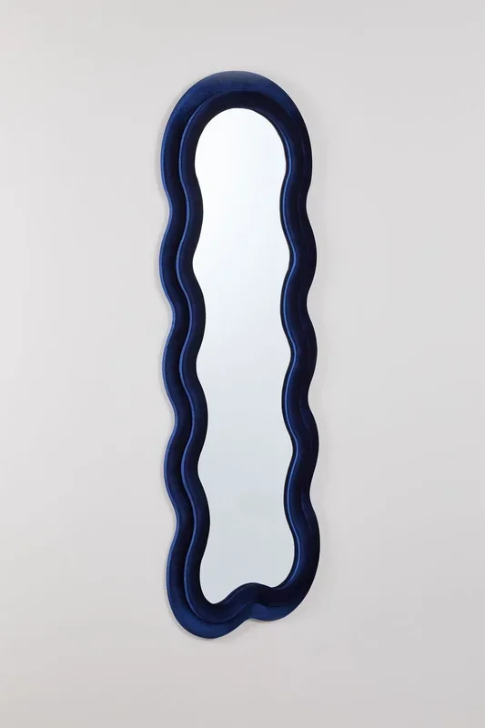 Espejo de Pared Tapizado (60×160 cm) Evelyn Terciopelo Azul Ken – SKLUM