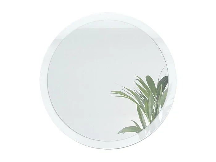 Espejo Globe 80 cm, Espejo de Pared Redondo Decorativo para Recibidor y Sala de Estar con Marco de MDF en blanco de alto brillo