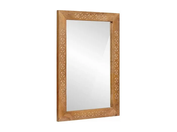 Espejo marrón claro 57 x 70 x 3 cm madera maciza de mango