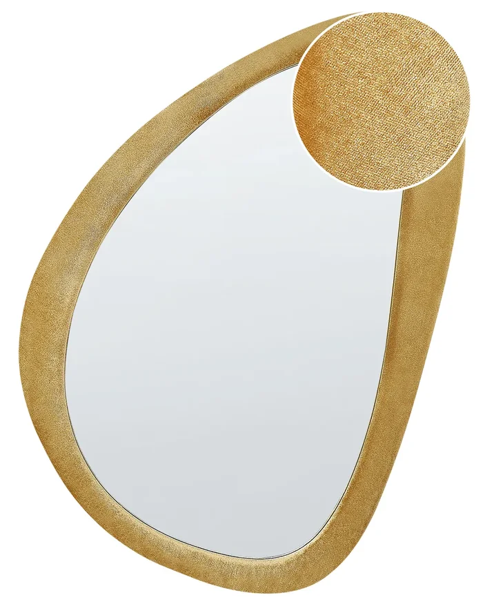 Espejo VENAS 61 cm 91 cm Terciopelo Mostaza