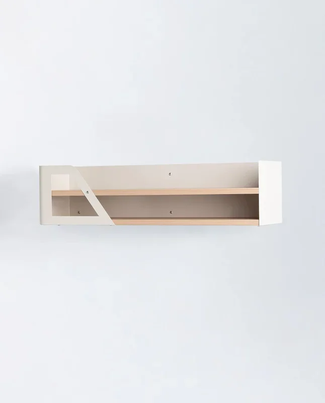Estante de Pared de Madera y Metal India Beige Seashell – The Masie