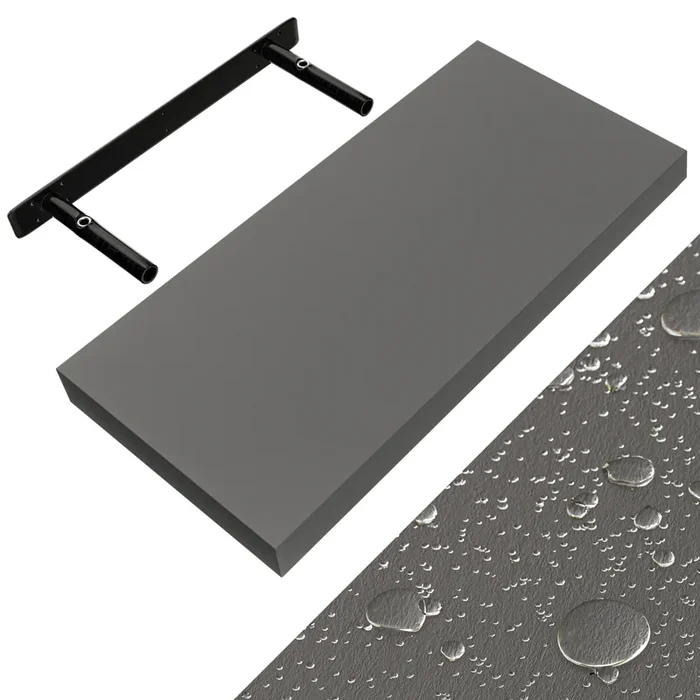 Estante de pared MDF gris 50cm incl soporte fijación