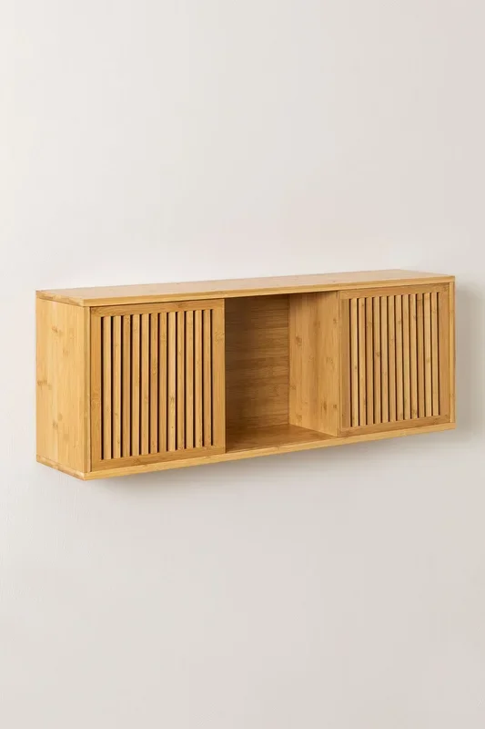 Estantería de Pared en Madera de Bambú Albin Madera Natural – SKLUM
