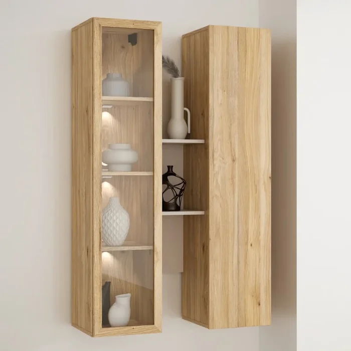 Estantería de pared INAR en roble/beige