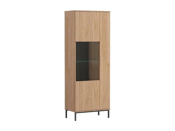 Estantería Lomsore 106, Cerrable Con puertas, Vidrio Aglomerado laminado, 190x70x41cm