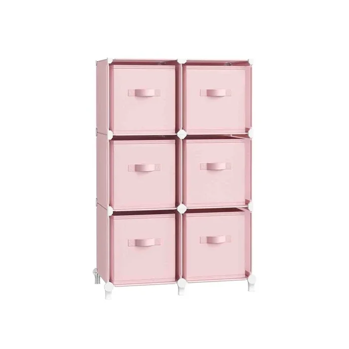 Estantería Modular de 6 Compartimentos Rosa Jalea-SONGMICS