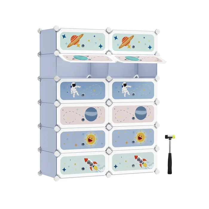 Estantería Modular Infantil de 12 Cubos Azul Pálido-SONGMICS