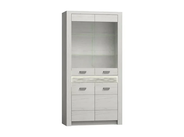 Estantería Serfeno 101, Cerrable Con puertas, Vidrio Aglomerado laminado, 192x93x42cm