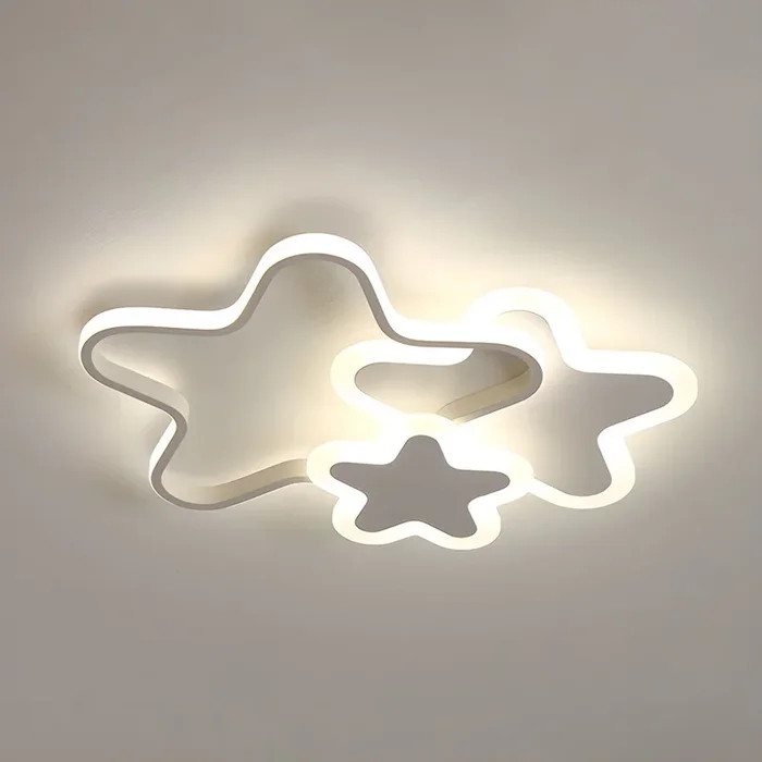 Estilo Infantil Luminaria de Techo LED de Acrílico Lámpara de Techo para Dormitorio de Niñas – 220 A 240 V Blanco 52,07 cm Blanco Estrella