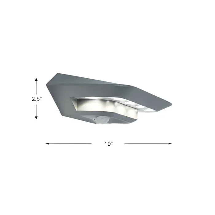 Estilo Moderno Luminaria de Pared de Solar LED en Gris Lámpara de Pared Circular de Metal para Pasillo – Gris 25,4 cm Solar Luz cálida