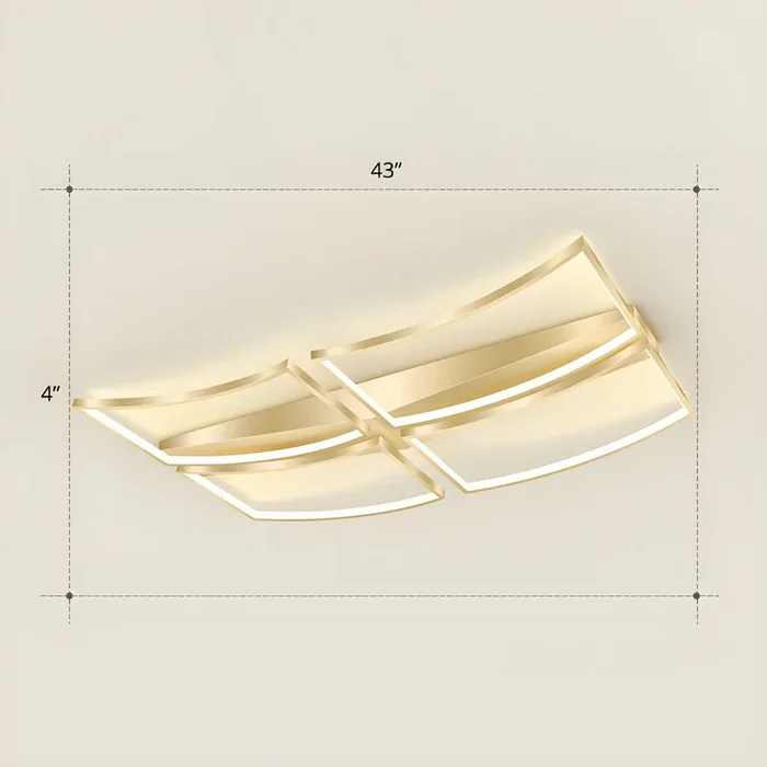 Estilo Moderno Plafón Acrílico LED Iluminación de Techo Empalme para Sala de Estar – 220 A 240 V Dorado 109,22 cm Luz cálida