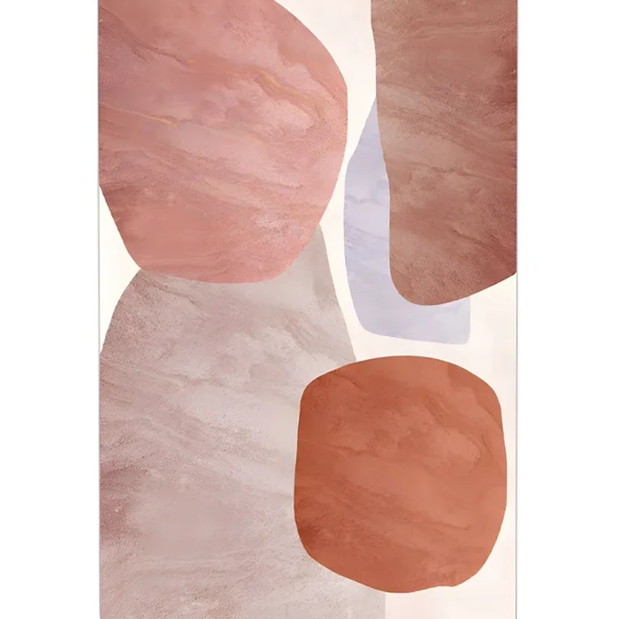 Estilo Nórdico Tapiz de Fibra Sintética Antideslizante Alfombra Multicolor con Patrón de Bloque de Color para Salón – Rosa 120 x 160 cm
