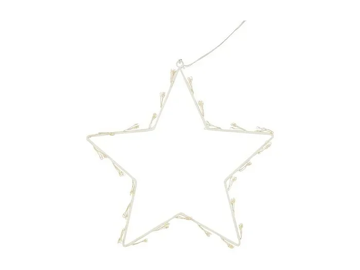 Estrella luminosa de metal blanco de 30x1x30 cm