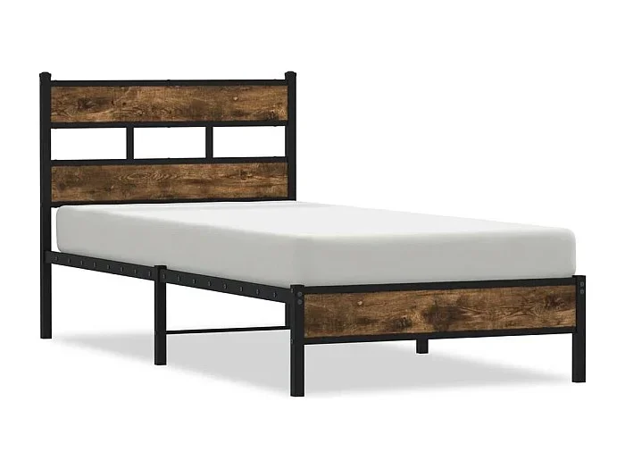 Estructura cama con cabecero sin colchón roble Sonoma 107x203cm