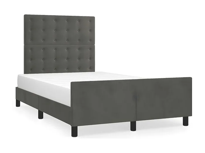 Estructura cama con cabecero terciopelo gris oscuro 120×190 cm